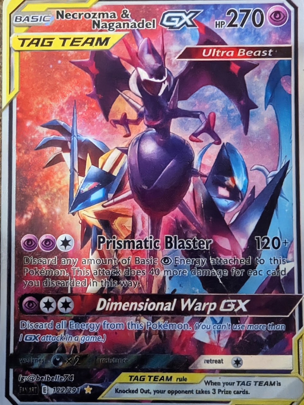 TAG TEAM Necrozma & Naganadel GX Holo Rare Card - Multi-Color
